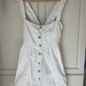Free People White Button-Front Mini Dress